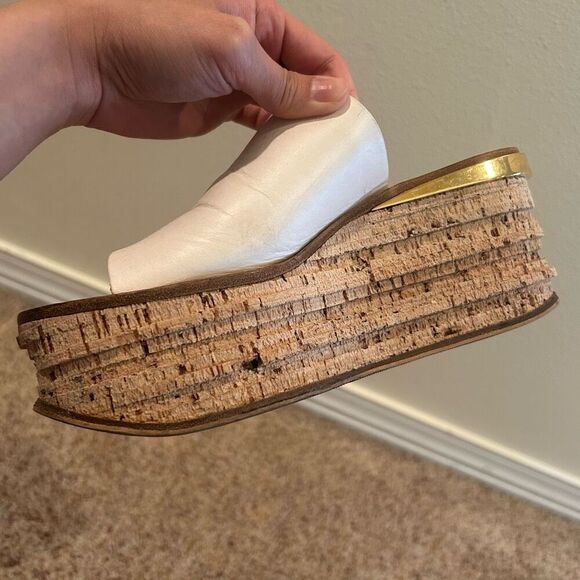 Chloe Wedge Sandal Leather White - Picture 6 of 13